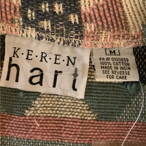 Vintage Keren Hart med western‎ pastel color Aztec tribal cropped boxey jacket - Picture 5 of 8